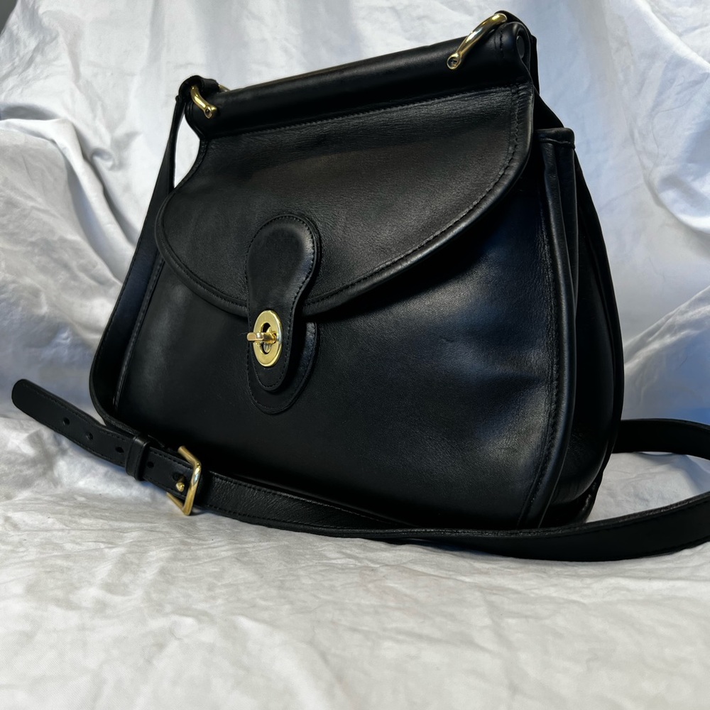 Vintage Coach Logan Bag 9907 - Black Glove-Tanned Leather